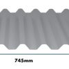 Metrospan sheet profile with dimensions in centimeters